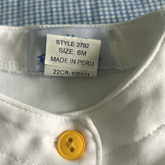 Florence Eiseman 6 month white cotton sweatshirt colorful buttons - Picture 4 of 5